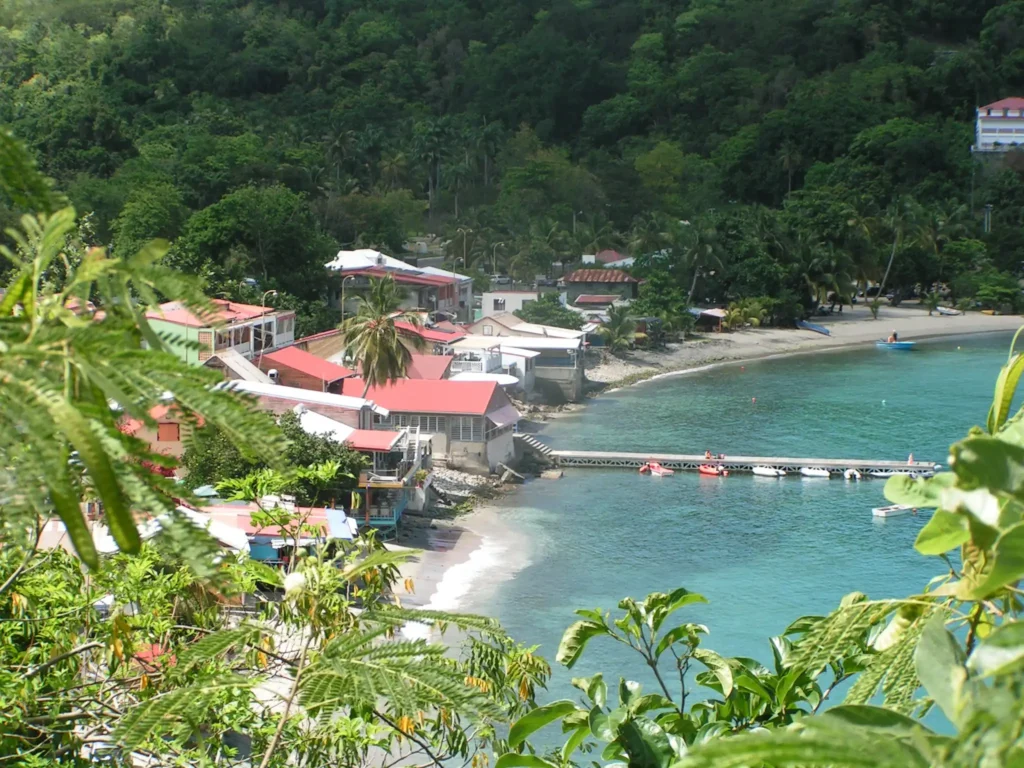 Vue depuis les hauteurs de Deshaies Guadeloupe